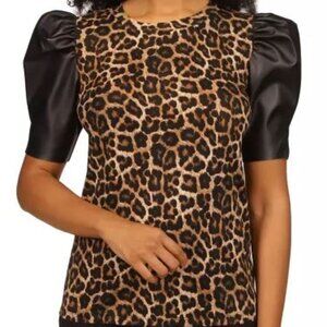 MICHAEL Michael Kors Women's Leather Sleeve T-Shirt